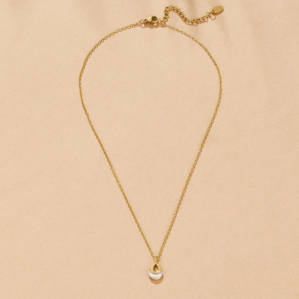 Tiffany White Stone Pendant Necklace - Image 4
