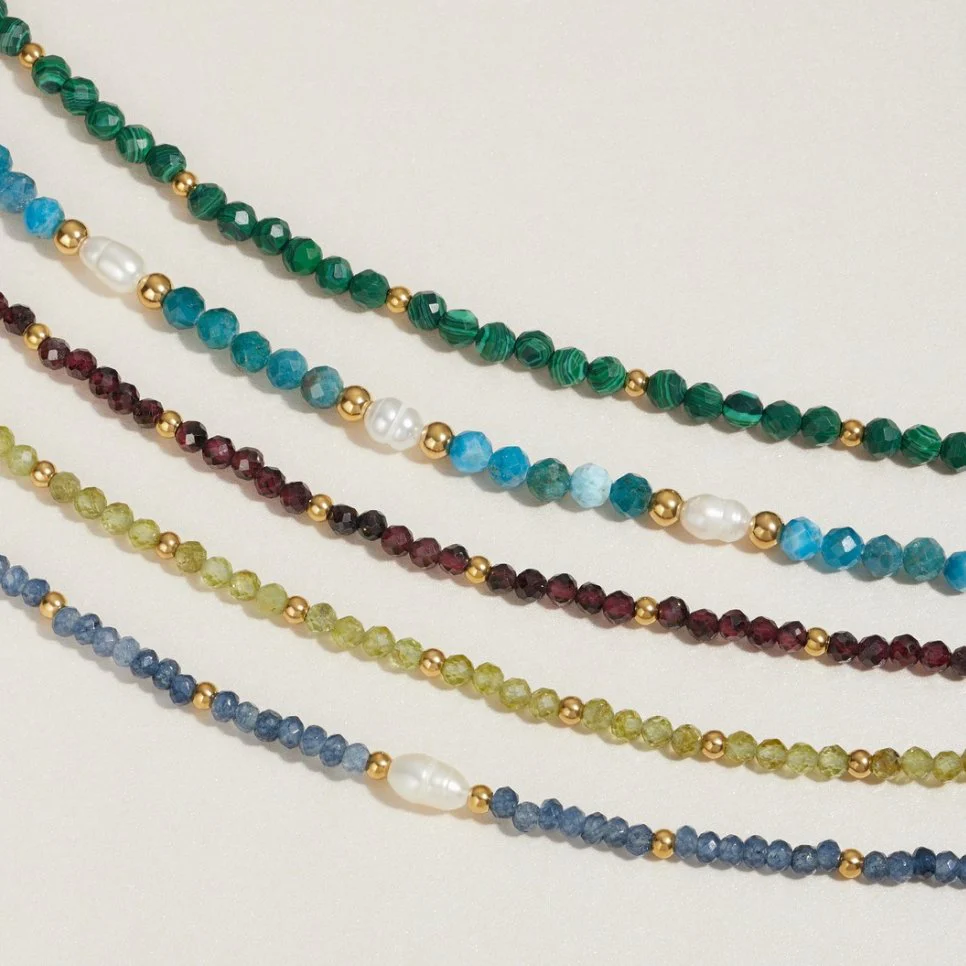 Turquoise Blue & Pearl Bead Bracelet - Image 5
