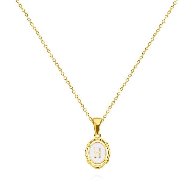 Vintage Gold Letter Necklace - Image 12
