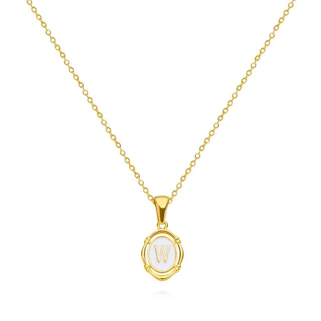 Vintage Gold Letter Necklace - Image 26