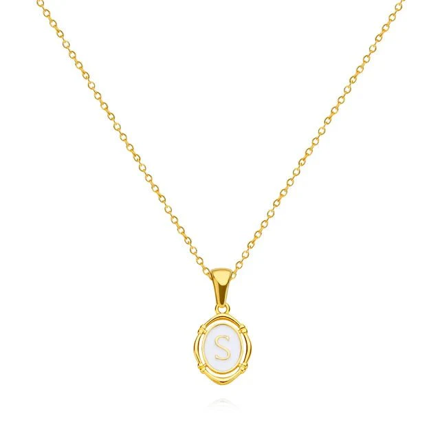 Vintage Gold Letter Necklace - Image 30