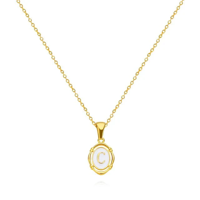 Vintage Gold Letter Necklace - Image 7