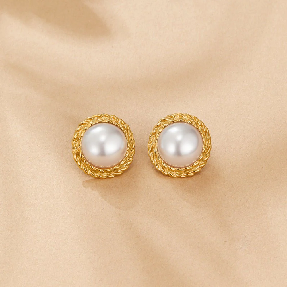 Vintage Monet Pearl Earrings - Image 3